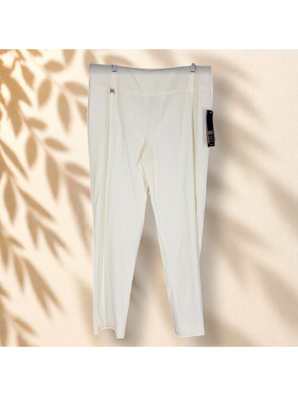 New Multiples Activewear Track Pants Women 14 White High Rise Skinny Gym Pull On